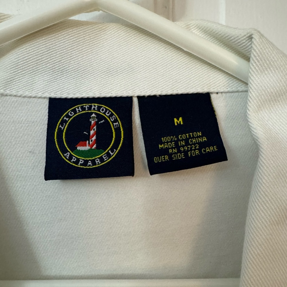 Vintage Lighthouse Apparel White Denim Cruise Jacket Size M - Picture 5 of 9